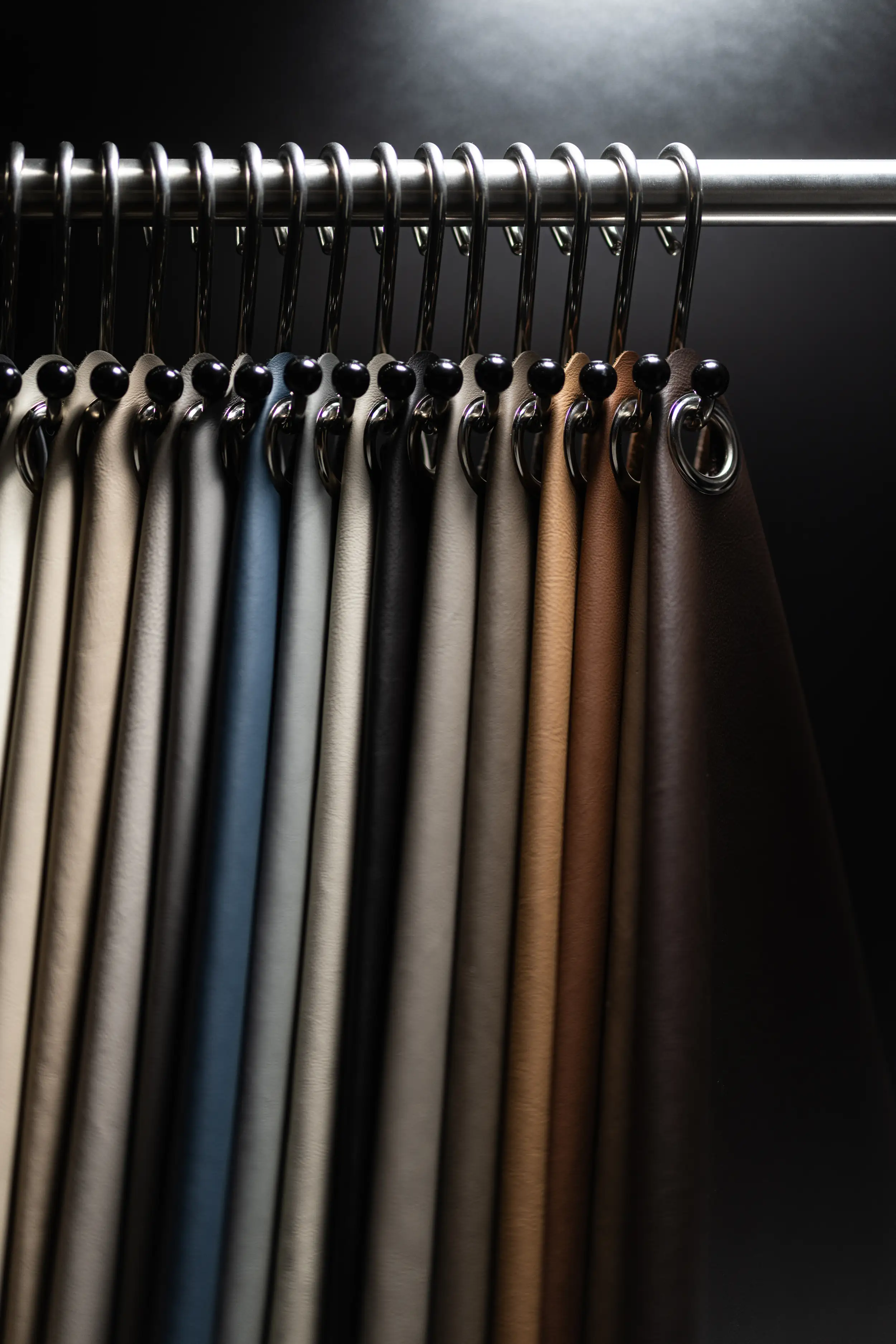 Spec room, with fabrics and colors.